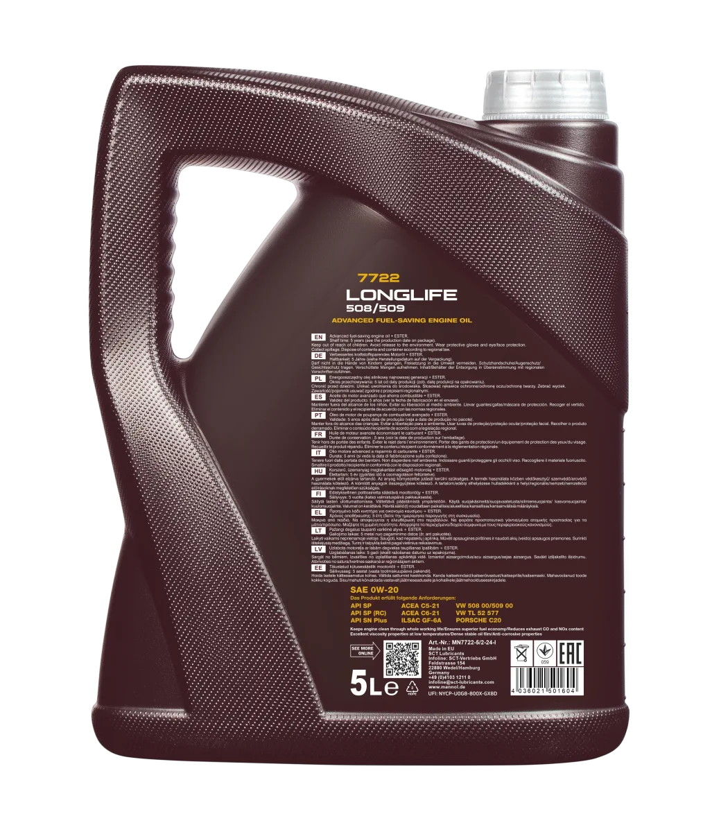 MANNOL Longlife 508/509 0W-20 7722 مصنوعات تصویر 2
