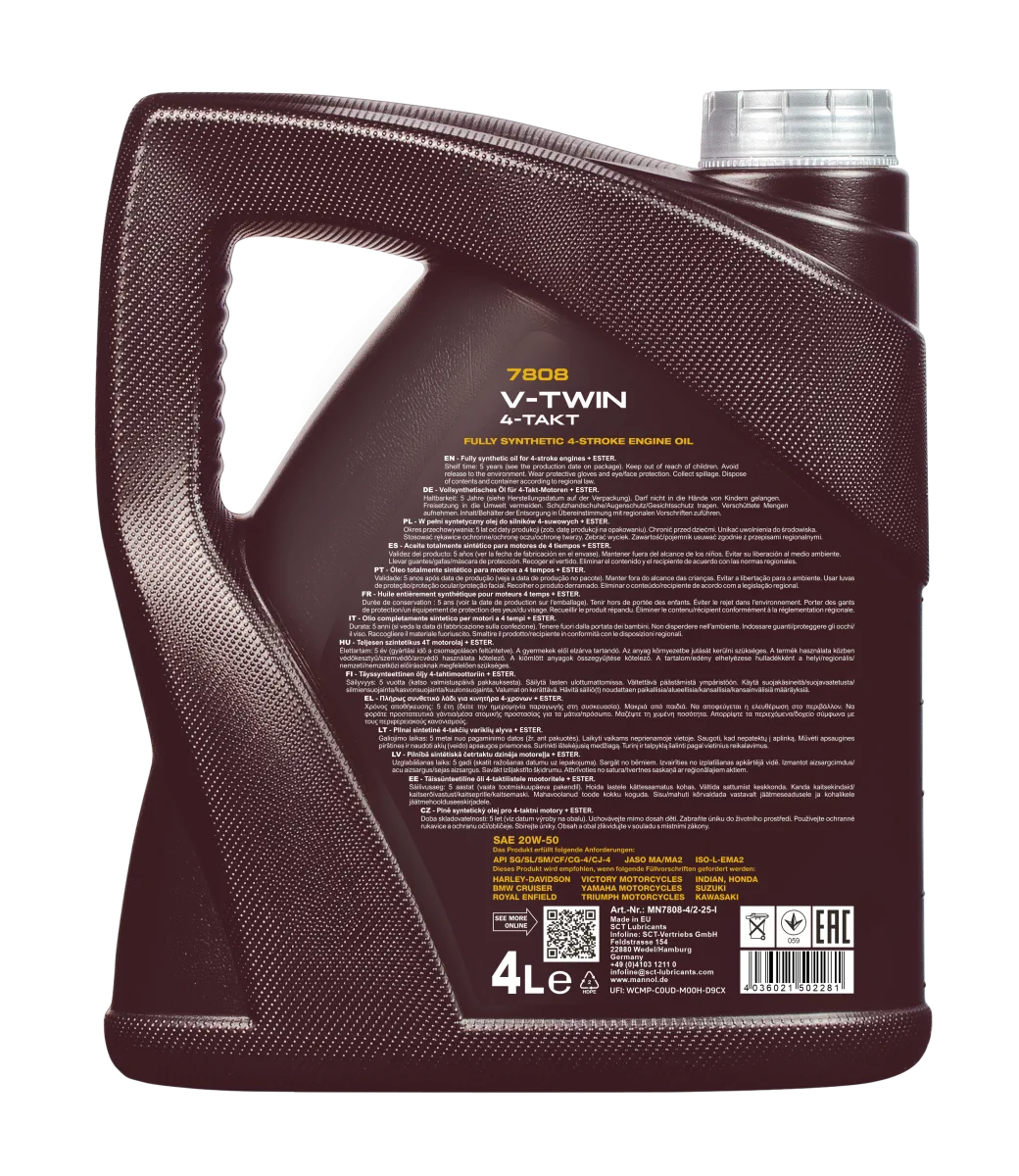 MANNOL V-Twin 4-Takt 20W-50 7808 مصنوعات تصویر 2