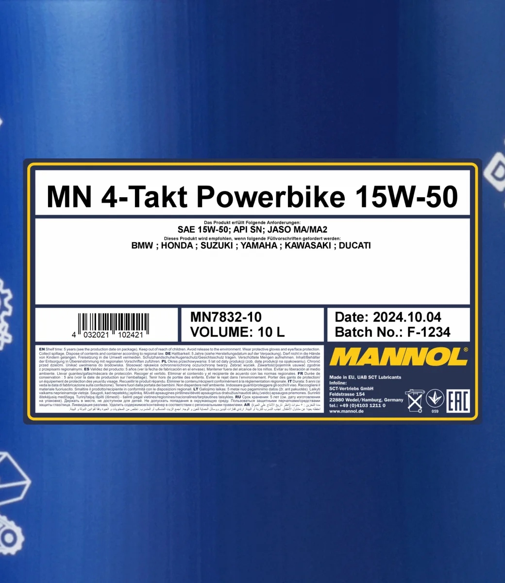 MANNOL 4-Takt Powerbike 15W-50 7832 10L product image 2