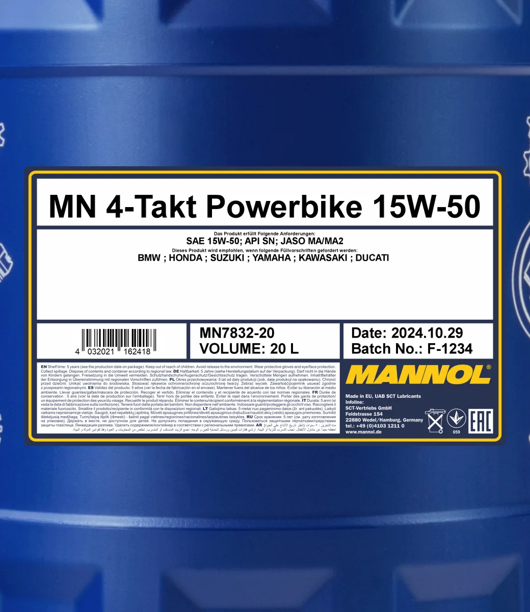 MANNOL 4-Takt Powerbike 15W-50 7832 صورة المنتج 2