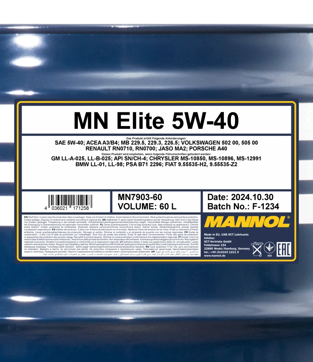 MANNOL Elite 5W-40 7903 60L product image 2