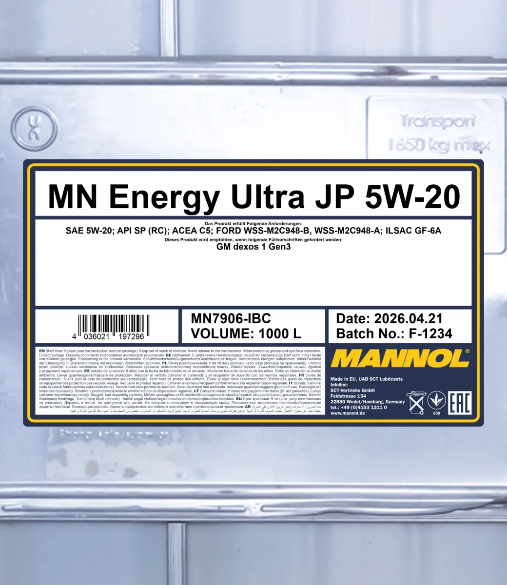MANNOL Energy Ultra JP 5W-20 7906 مصنوعات تصویر 2