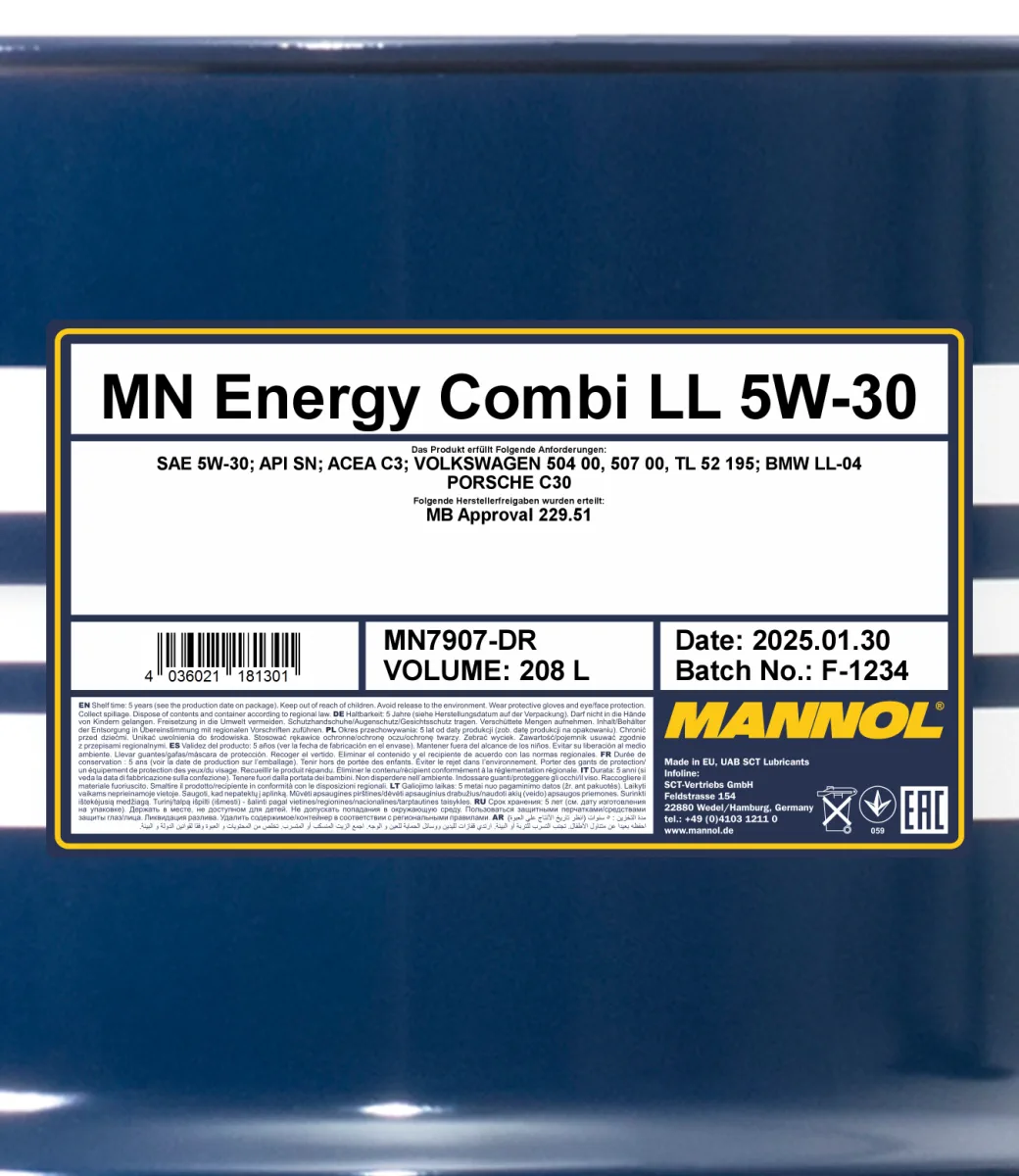MANNOL Energy Combi LL 5W-30 7907 208L product image 2