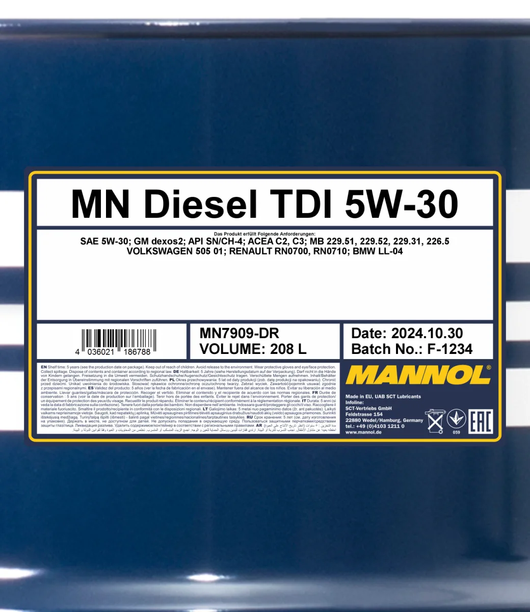 MANNOL Diesel TDI 5W-30 7909 208L product image 2