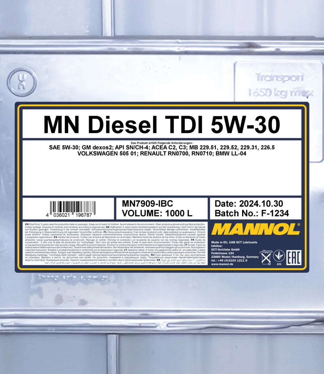 MANNOL Diesel TDI 5W-30 7909 1000L product image 2