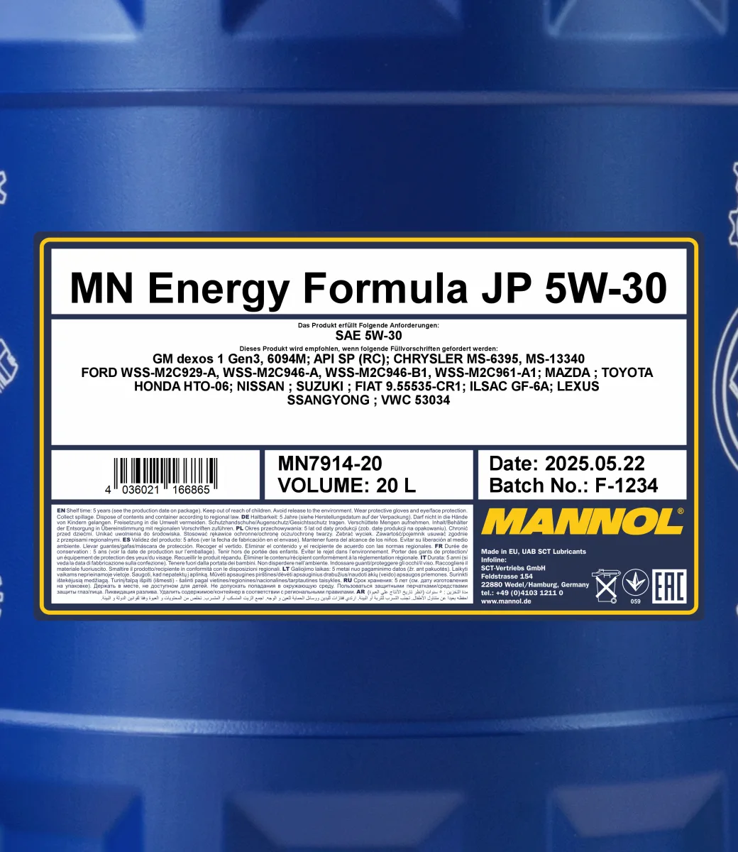 MANNOL Energy Formula JP 5W-30 7914 20L product image 2