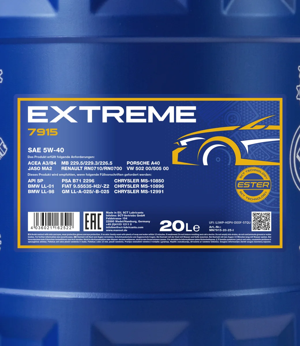 MANNOL Extreme 5W-40 7915 20L product image 2