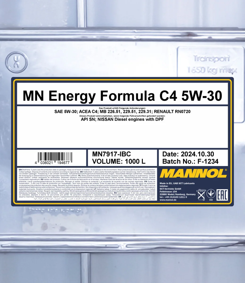 MANNOL Energy Formula C4 5W-30 7917 1000L product image 2