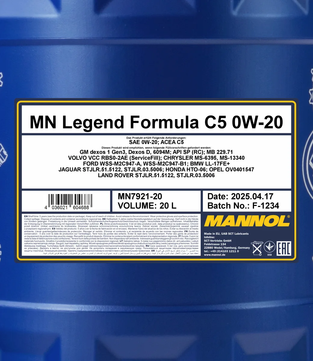 MANNOL Legend Formula C5 0W-20 7921 20L product image 2