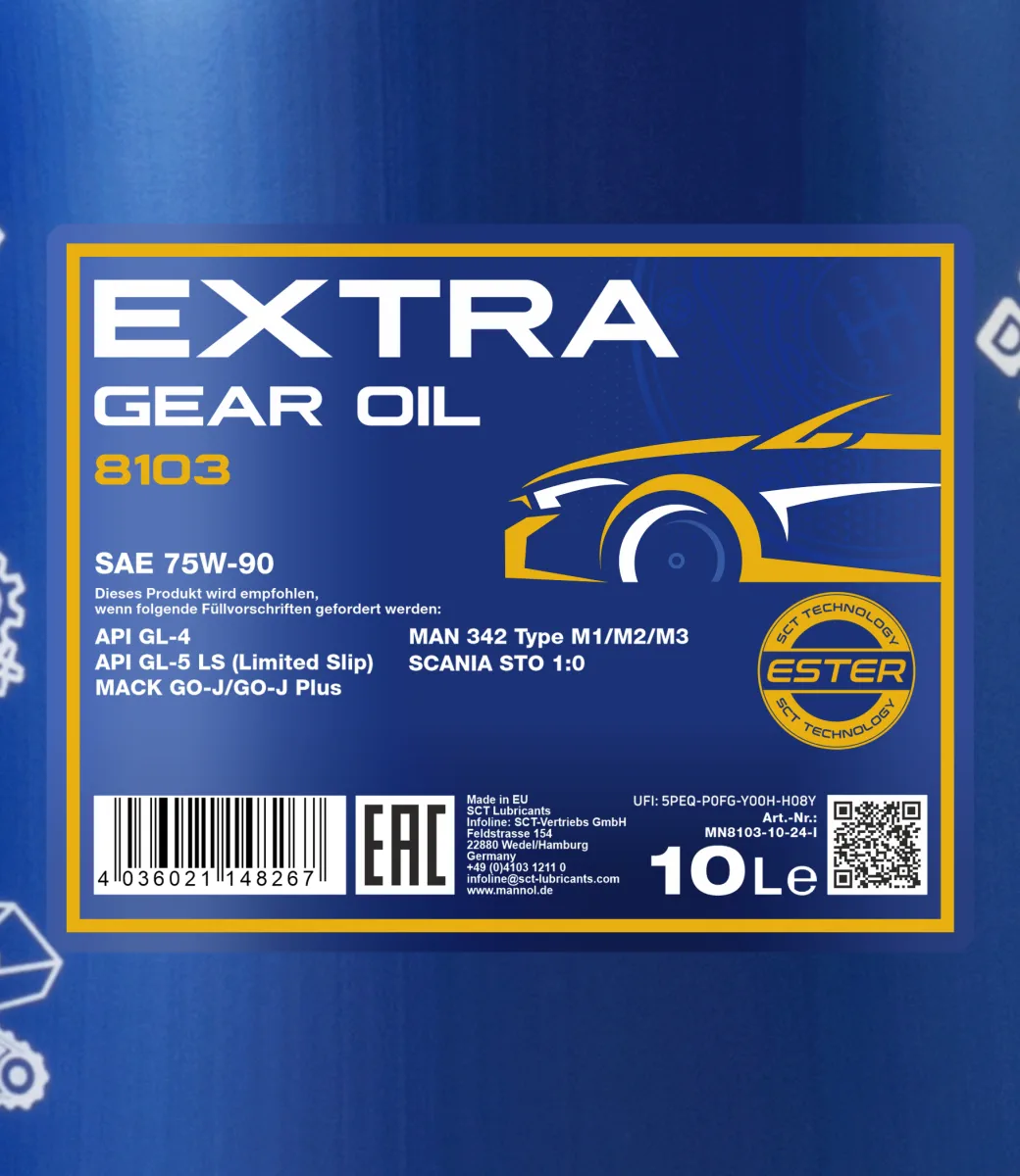 MANNOL Extra Gear Oil 75W-90 GL-4/GL-5 LS 8103 10L product image 2