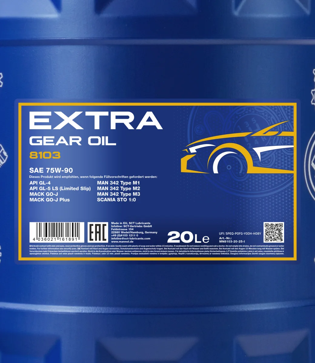 MANNOL Extra Gear Oil 75W-90 GL-4/GL-5 LS 8103 20L product image 2