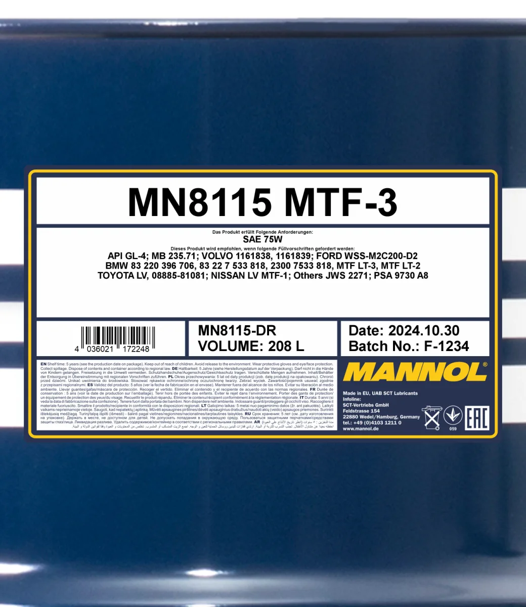 MANNOL MTF-3 8115 208L product image 2