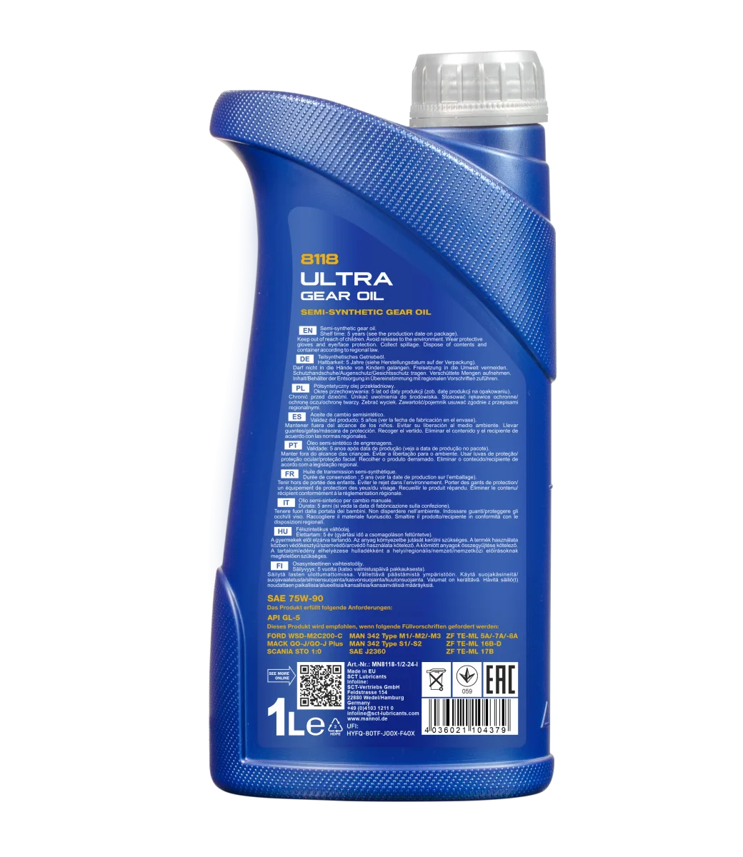 MANNOL Ultra Gear Oil 75W-90 GL-5 8118 1L product image 2