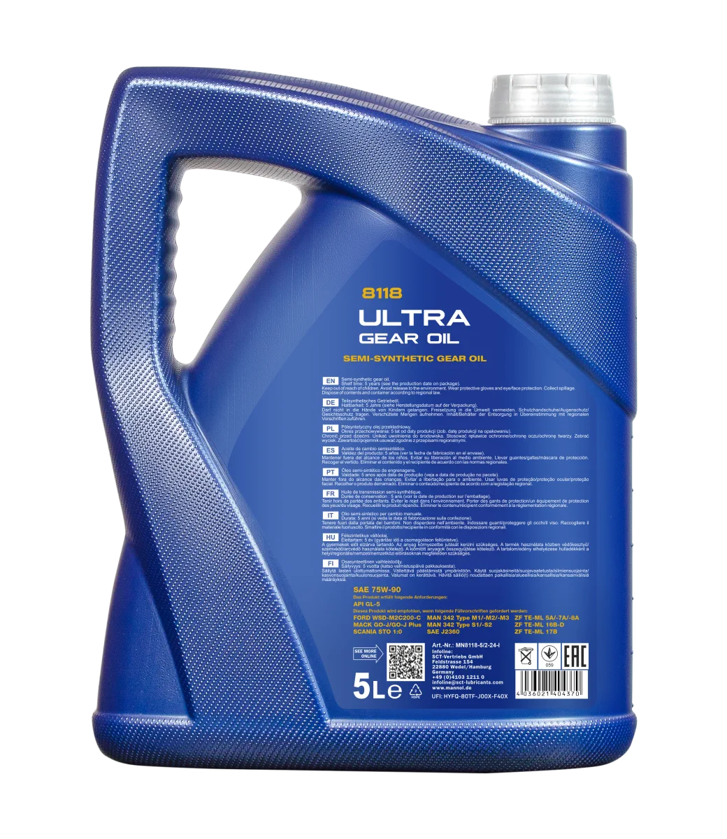 MANNOL Ultra Gear Oil 75W-90 GL-5 8118 5L product image 2