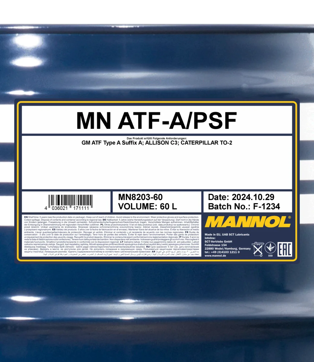 MANNOL ATF-A PSF 8203 60L product image 2