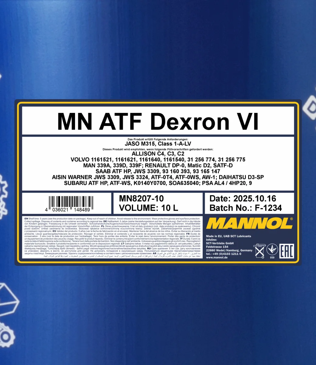 MANNOL Dexron VI 8207 10L product image 2