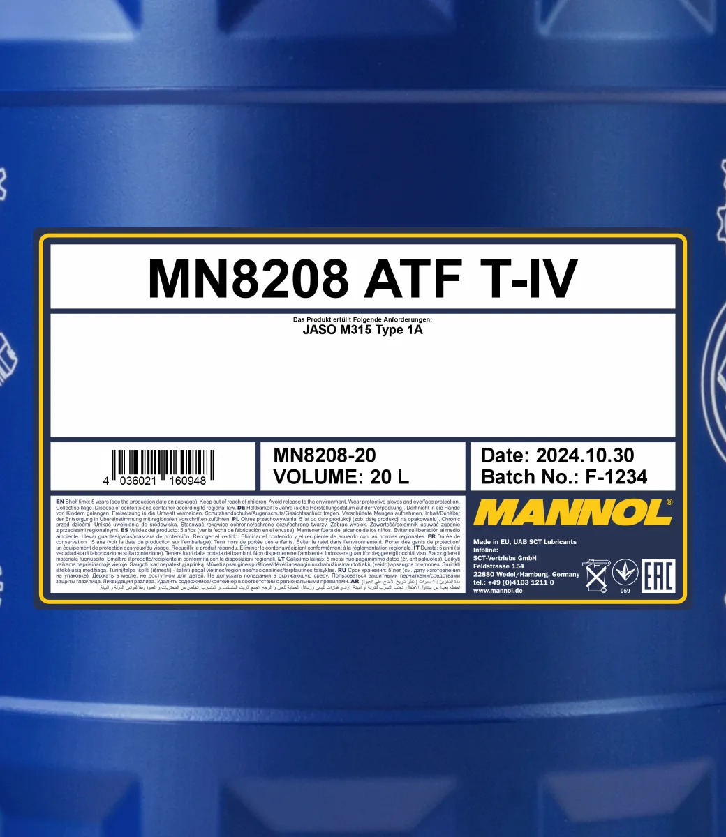 MANNOL ATF T-IV 8208 20L product image 2