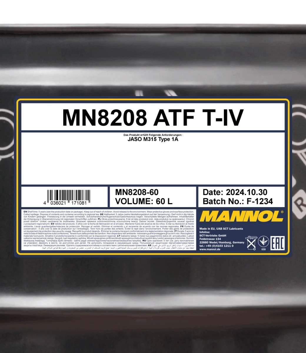 MANNOL ATF T-IV 8208 60L product image 2