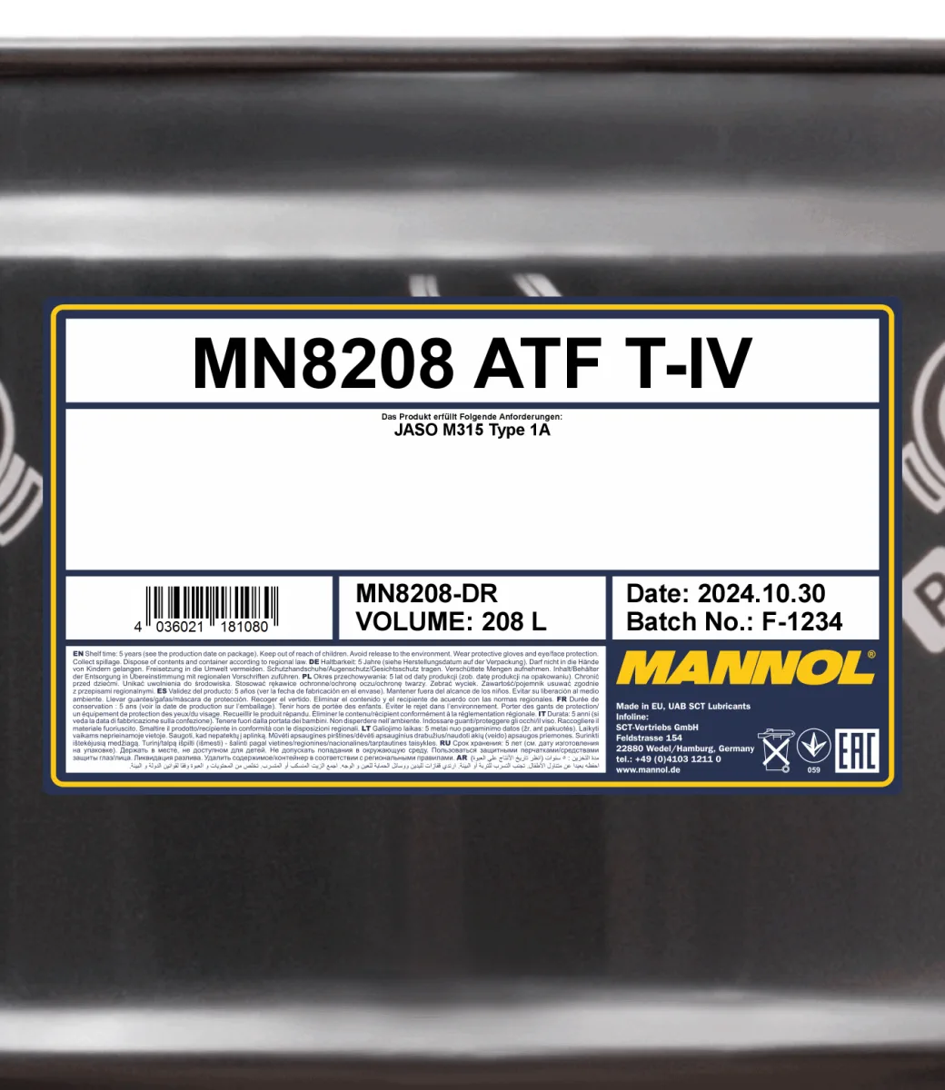 MANNOL ATF T-IV 8208 208L product image 2