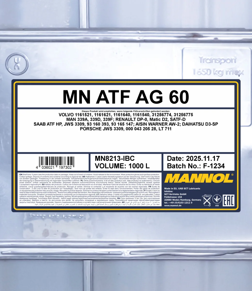 MANNOL ATF AG60 8213 1000L product image 2