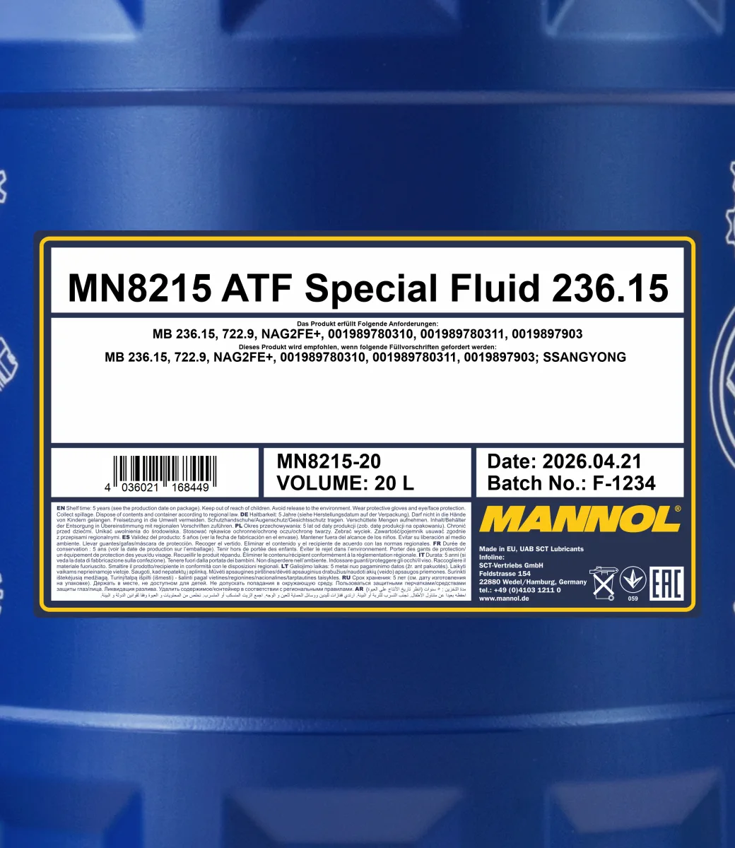 MANNOL ATF Special Fluid 236.15 8215 20L product image 2