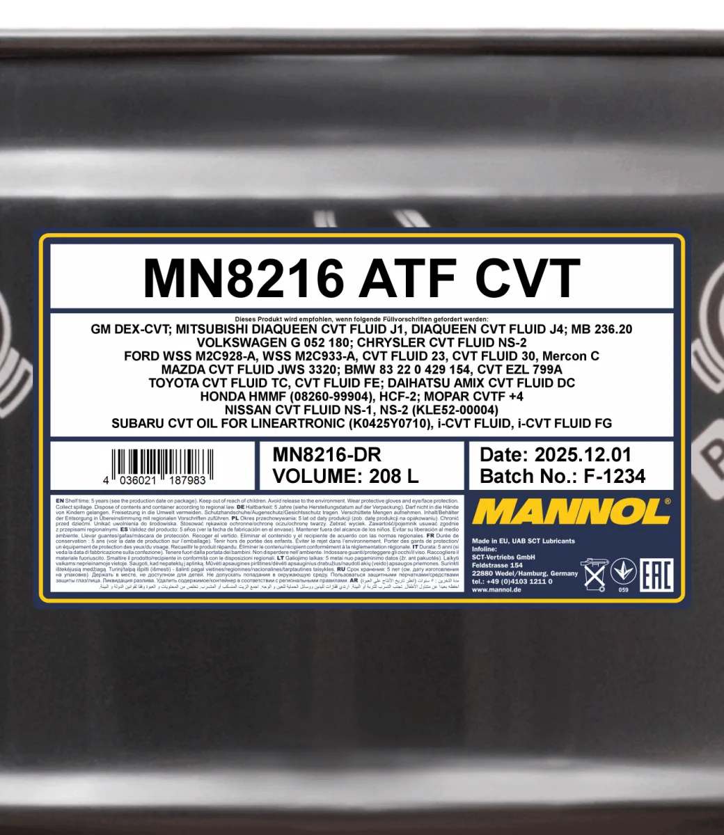 MANNOL ATF CVT 8216 208L product image 2