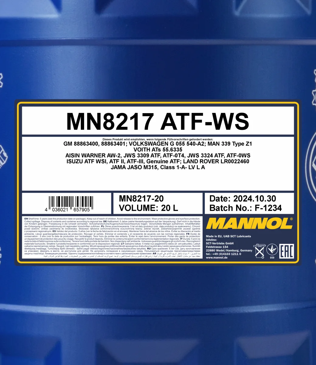 MANNOL ATF-WS 8217 20L product image 2