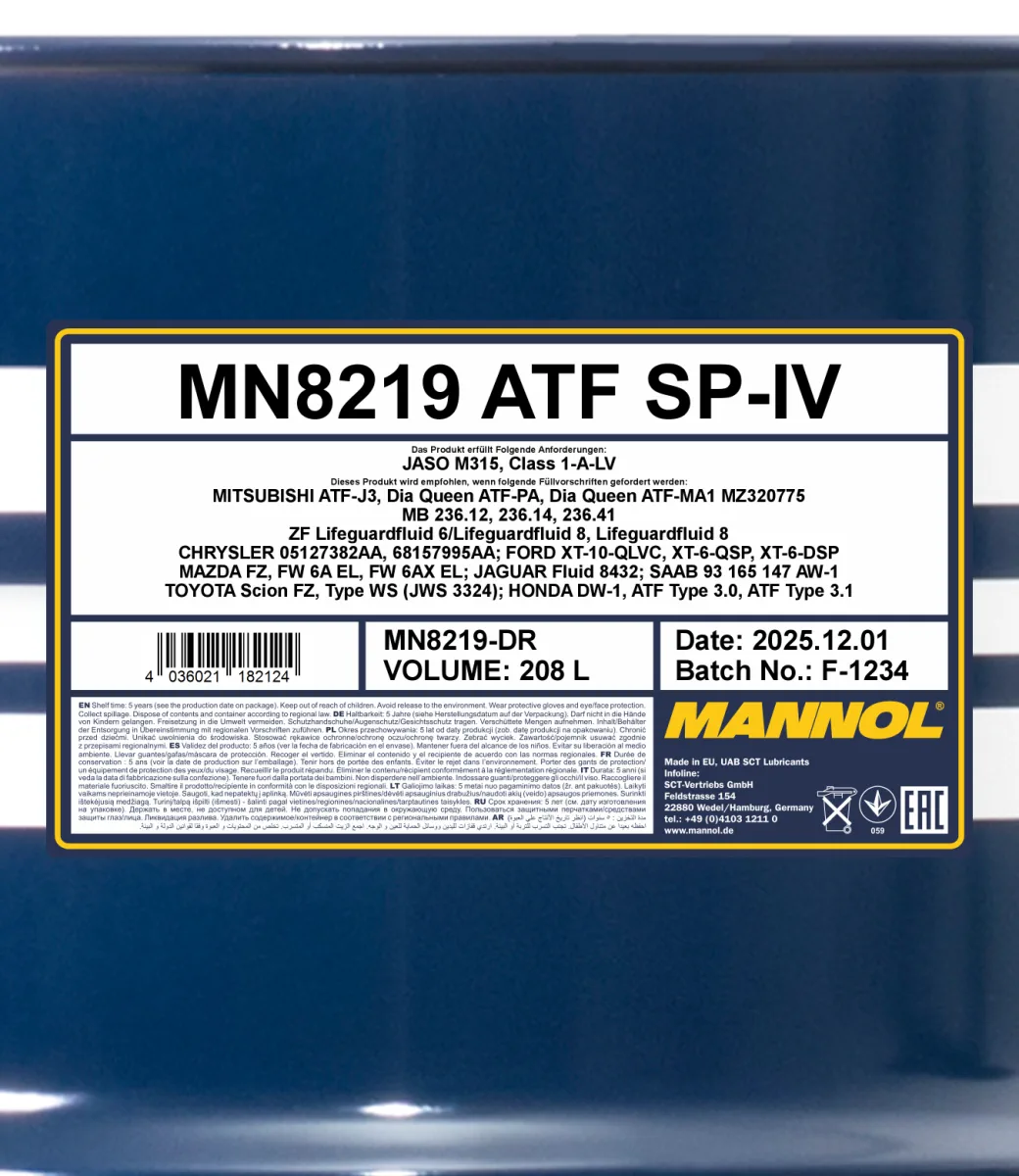 MANNOL ATF SP-IV 8219 208L product image 2